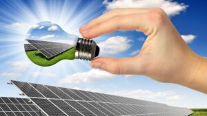 הדמיה של שדה סולארי ואנרגיה מתחדשת