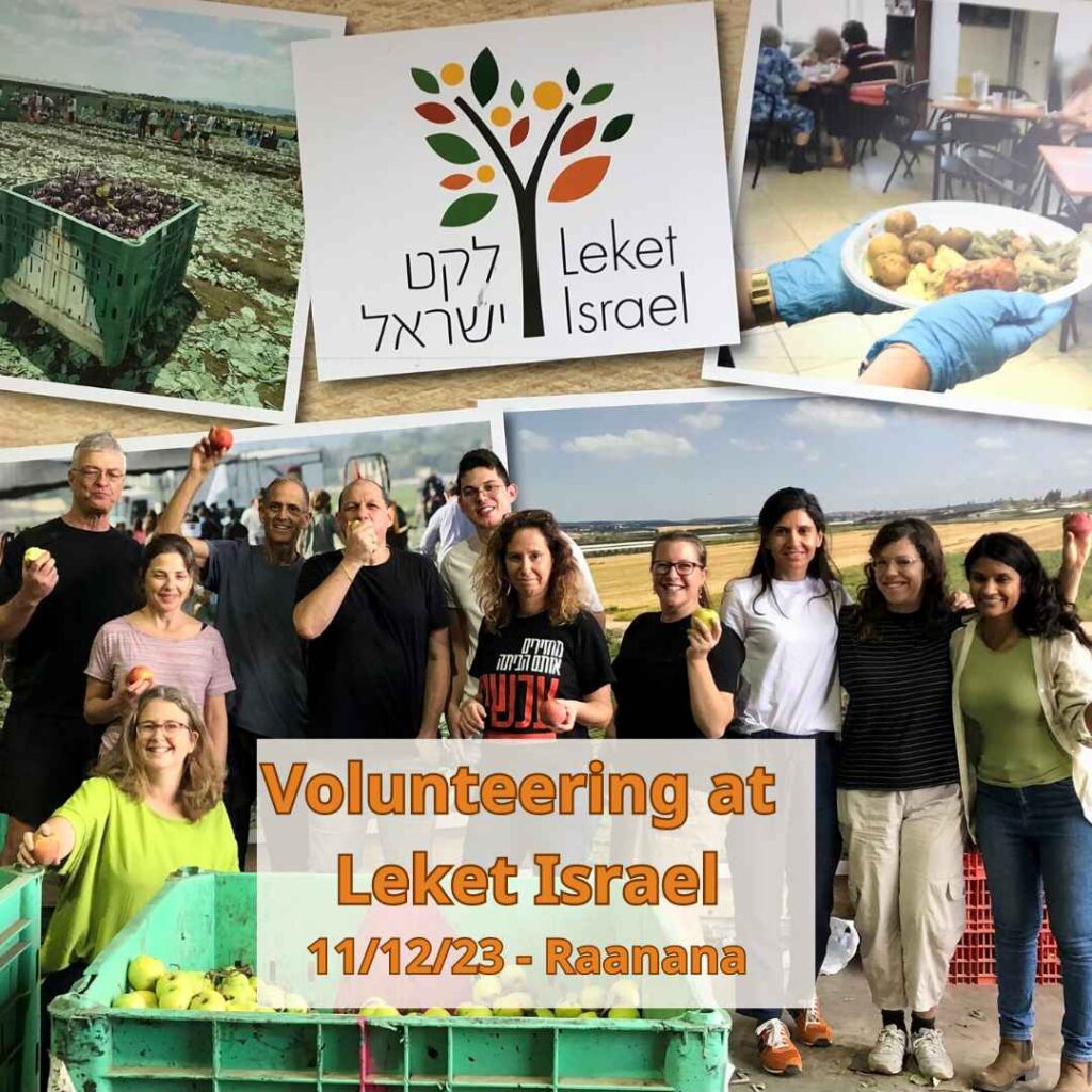 Adam Teva V'Din representatives volunteering at Leket Israel