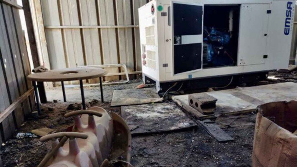 A polluting generator in a Bedouin kindergarten