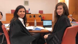 Attornies Bar Rozov and Meirav Abady in court