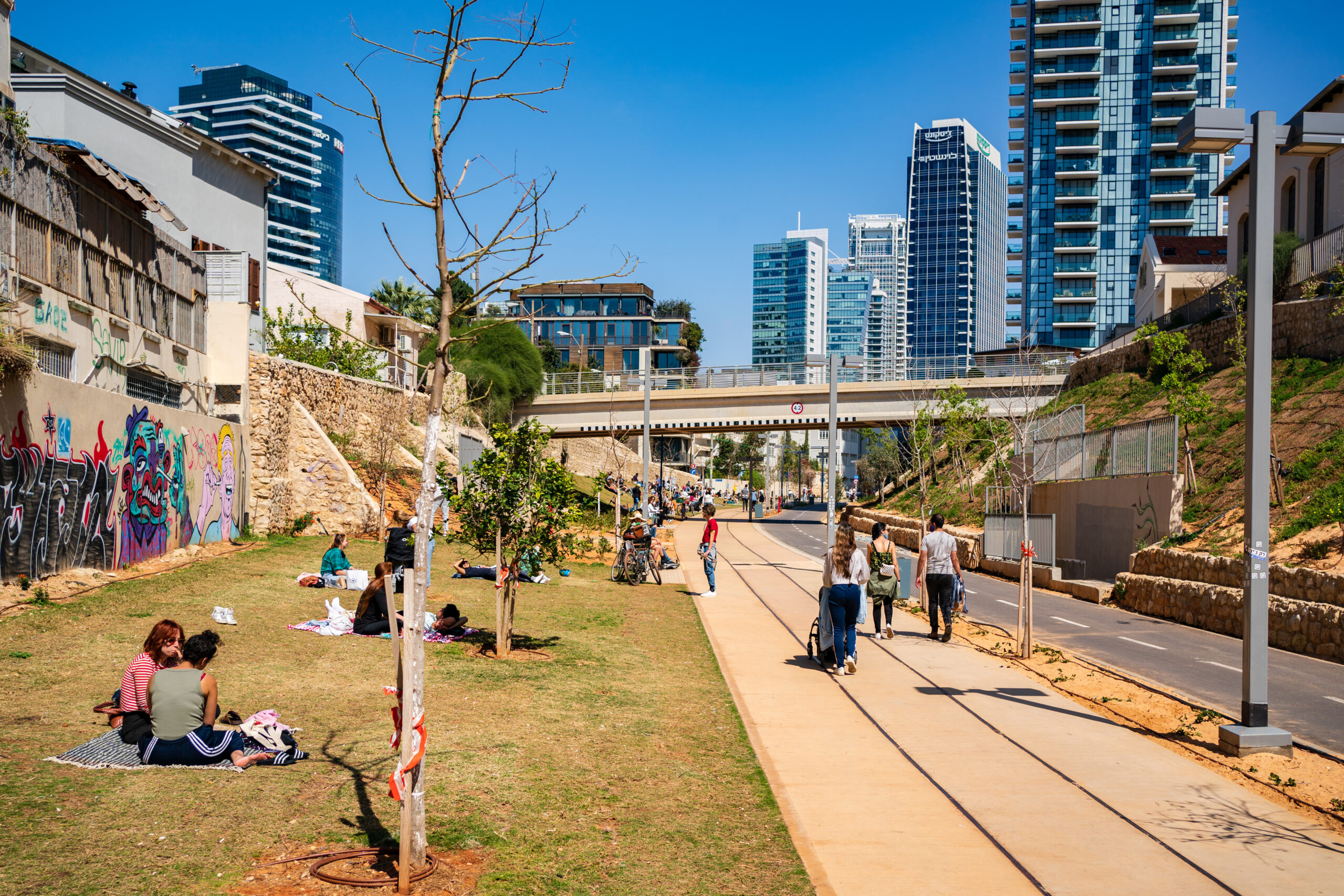 People in Park HaMesila, Tel Aviv